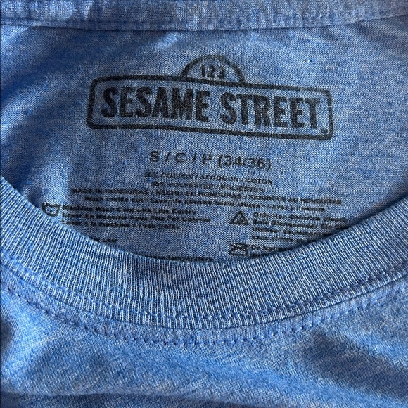 Sesame Street Blue Tee with Big Bird, Elmo, and Cookie Monster - Picture 3 of 4